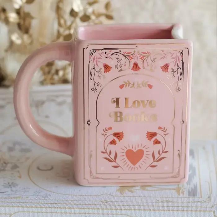 Tasse en céramique en forme de livre avec poignée, tasse à café créative, tasse à thé originale, cho