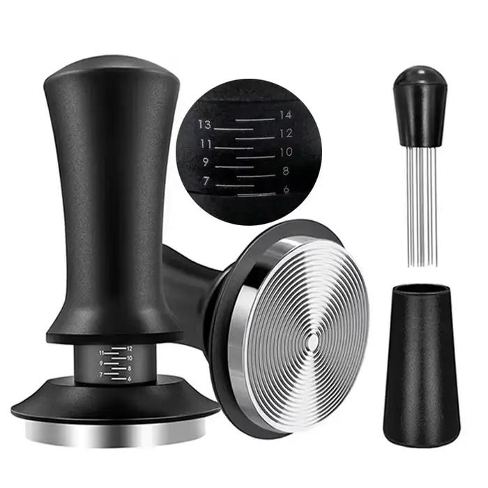 Doseur de café expresso à ressort 51mm 53mm 58mm, doseur de café et agitateur de café, doseur en aci