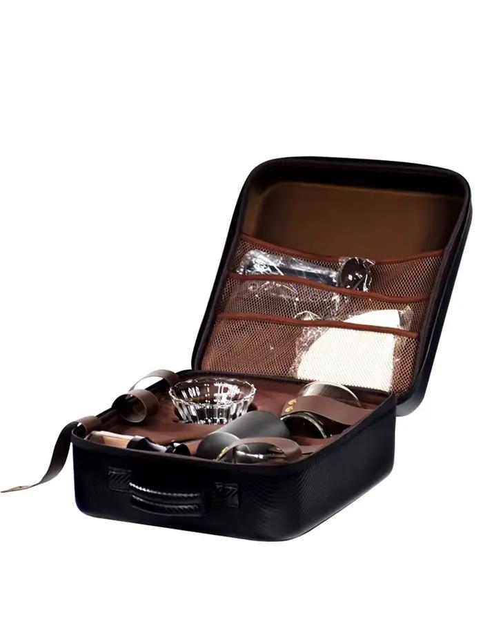 Coffret Cadeau de Luxe pour Café : Moulin à Café Manuel, Pot en Verre, Filtre à Café Goutte à Goutte