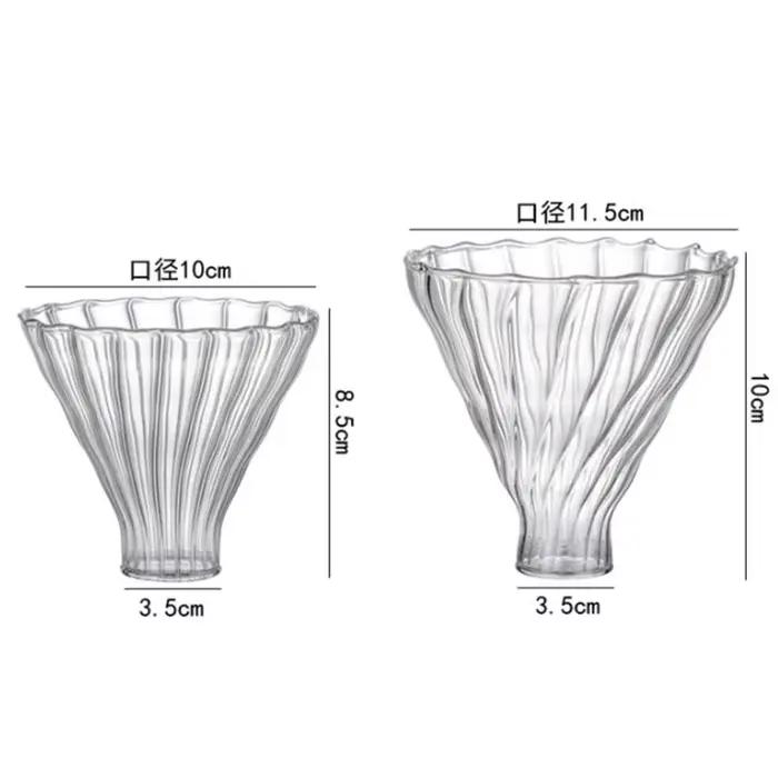 1 ensemble de cafetière à filtre en verre de 300 ml/600 ml avec carafe en verre et filtre à café en 