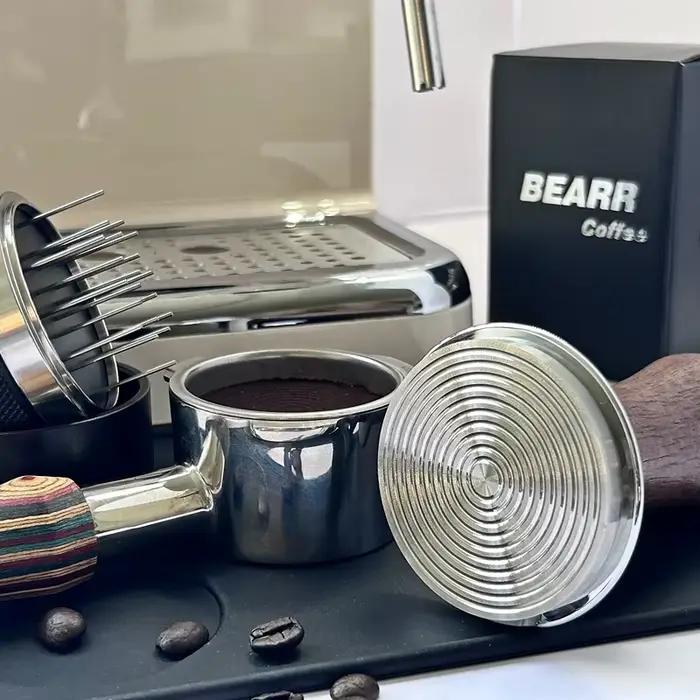 BEARR-Marteau à poudre de café avec manche en bois, profondeur réglable, calibrage horizontal consta