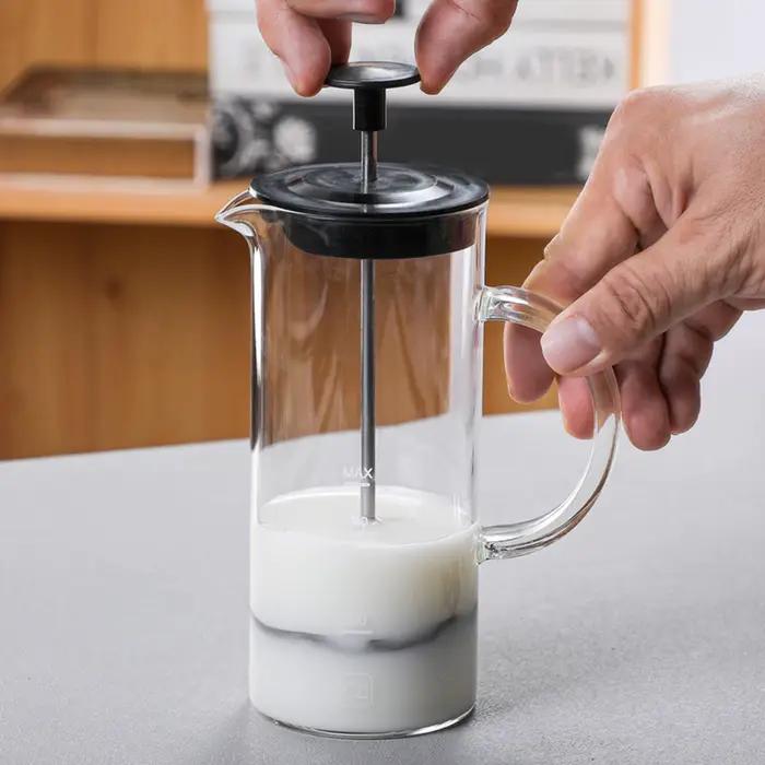 Cafetière à Pression Française de 480ml, Pot à Lait pour Camping, Cuisine et Bureau