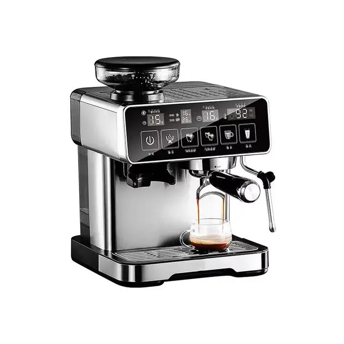 Machine à expresso 20 bars avec mousseur à lait – Cafetière entièrement automatique, moulin intégré,