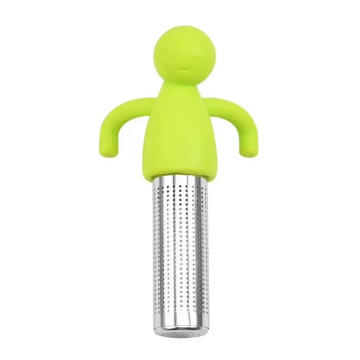 Ensemble de théière humanoïde en acier inoxydable, filtre à thé domestique, filtre de séparation, fu