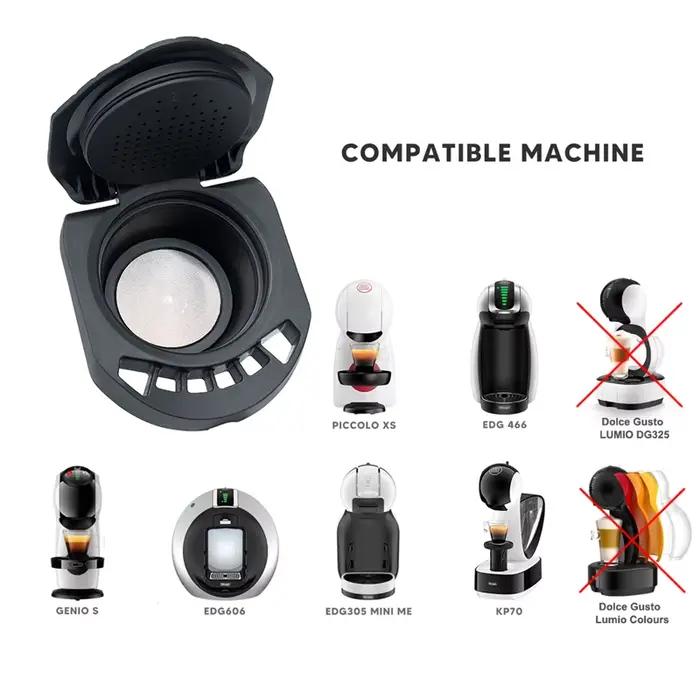 Adaptateur ICafilas pour Machine Dolce Gusto PICCOLO XS/Genio S Lumio DG325, dosette filtrante pour 