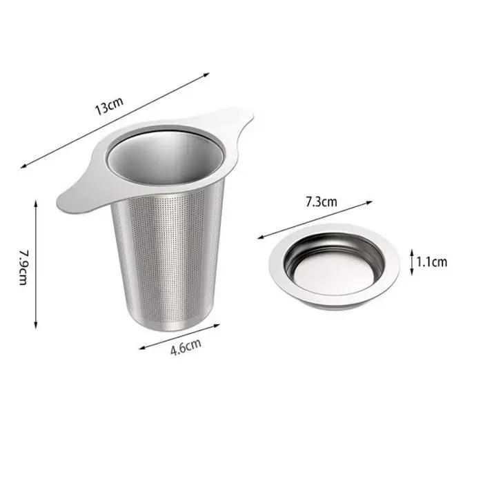 Panier infuseur à thé avec double poignée, tasse en acier inoxydable à mailles fines, feuilles mobil