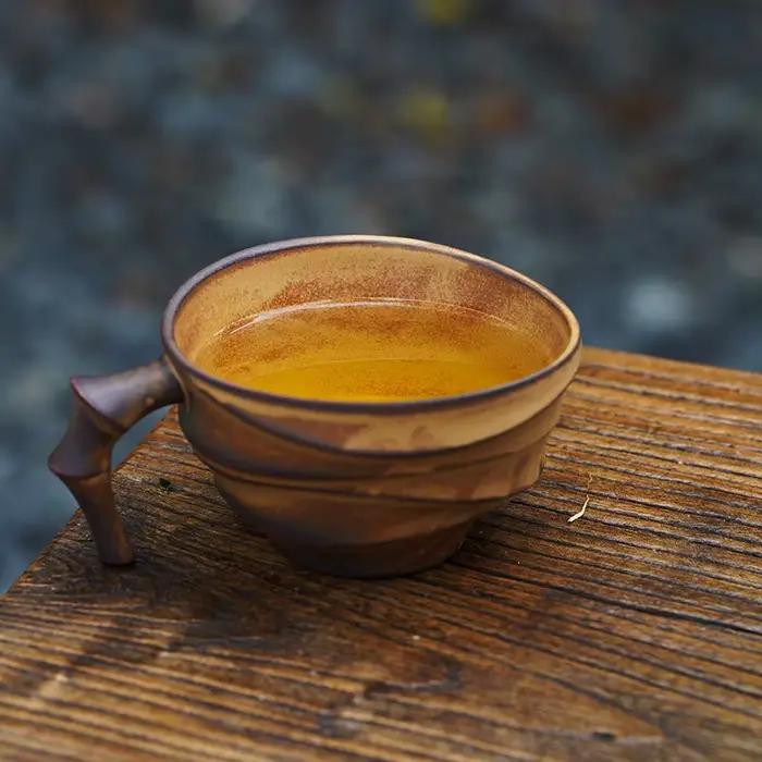 Tasse à café vintage en bambou, mug en céramique, tasse créative haut de gamme, tasse japonaise de n