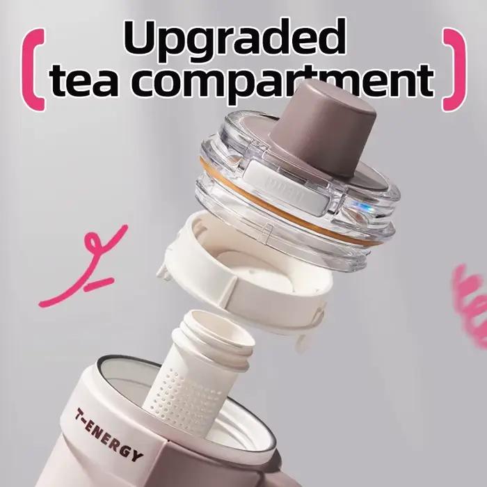TKK-Tasse sous vide à revêtement en céramique SUS316 avec paille et passoire à thé, bouteille d'eau 
