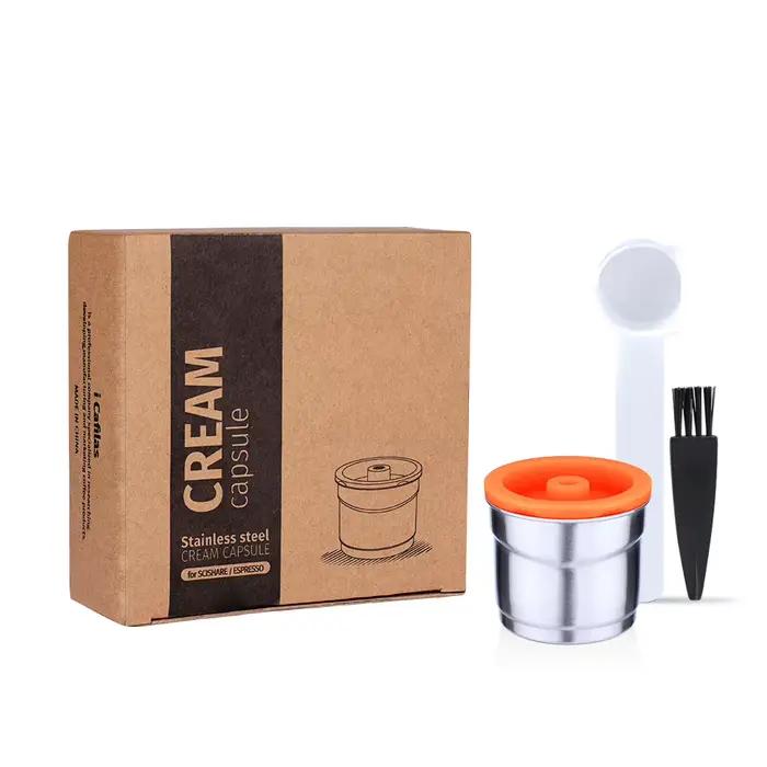 Filtre à café réutilisable en acier inoxydable, gobelet à dosette, couvercle en silicone, quotidien,