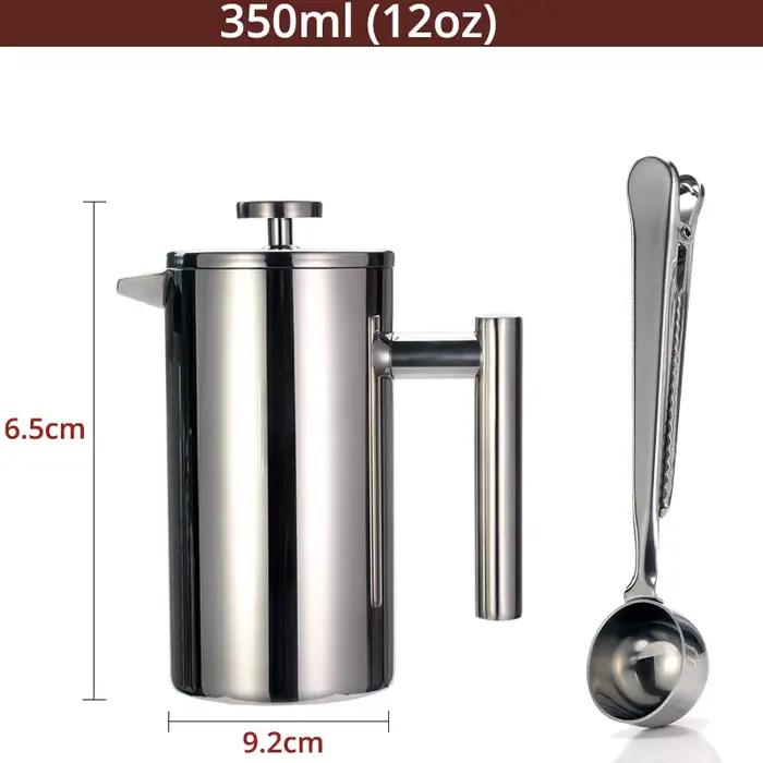 Meilleure cafetière à presse française – Double paroi en acier inoxydable 304, maintient le café ou 
