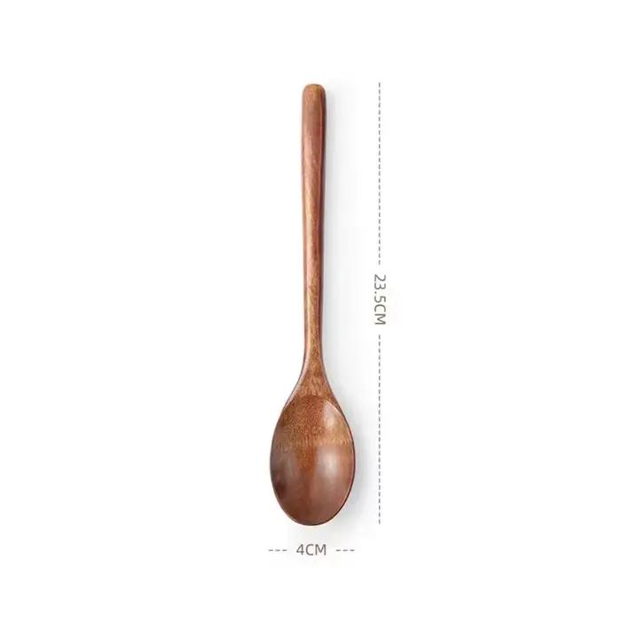 Cuillère en bois restauration outils de cuisine soupe cuillère à thé ustensiles de cuisine café soup