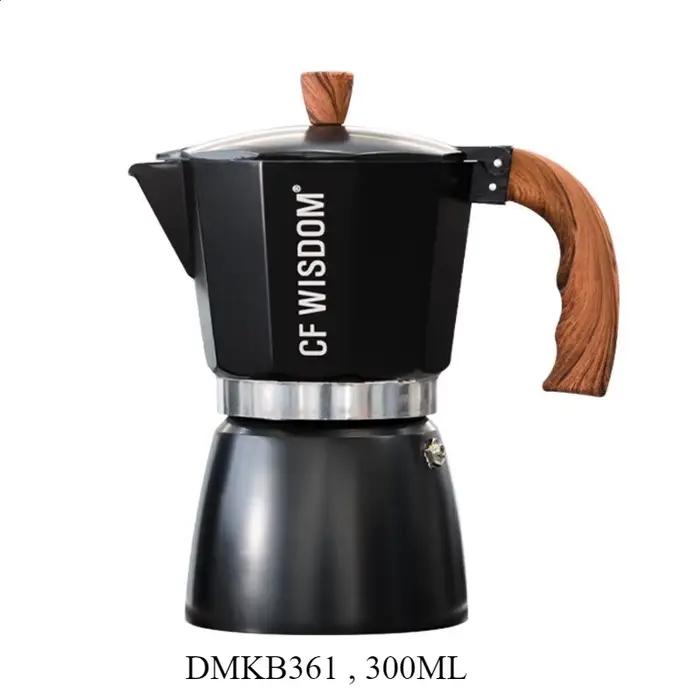 CF WISDOM Cafetière moka à valve unique 300ML Cafetière à extraction italienne Machine à expresso du