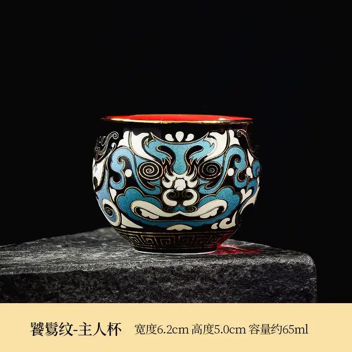 Gaiwan doré et argenté, théière simple de haute qualité, service à thé Kung Fu en porcelaine, bol à 