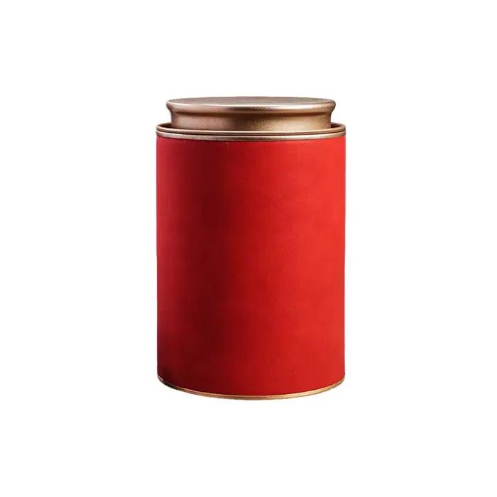 Pot à thé rond en fer blanc de qualité Hiqh, pot à thé résistant à l'humidité, grande capacité, scel
