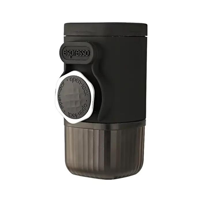 Mini machine à café portable 2 en 1 à pression manuelle, compatible avec les capsules et le café mou