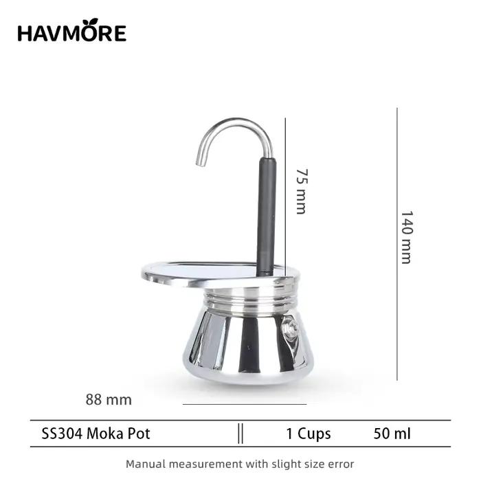200ML Mini Moka Pot Double Tube 304 acier inoxydable cafetière italienne cafetière expresso main Ver