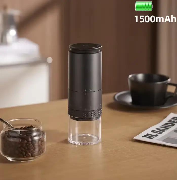 Moulin à café électrique conique réglable à l'extérieur, broyeur de grains, 1500mAh, Kaffe Bohnen, n