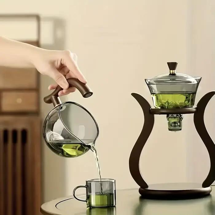 Paresseux Kung Fu service à thé en verre semi-automatique goutte à goutte avec infuseur ensemble de 