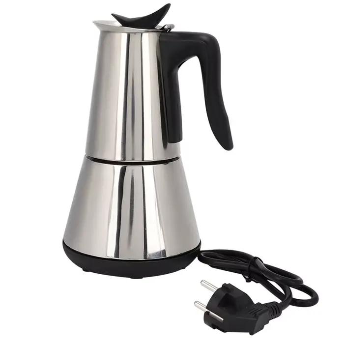 Cafetière classique en acier inoxydable, poêle à expresso Moka, 6 tasses, percolateur, prise ue
