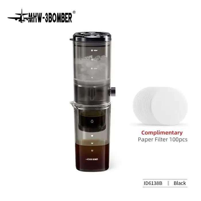 MHW-3BOMBER Cafetière à café glacé 400 ml, Infuseur à froid portable, Carafe à café en verre, Outils