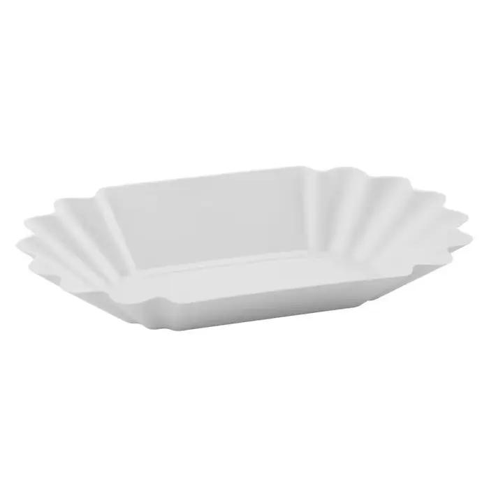 Plateau à grains de café en plastique en promotion, plateau de présentation ovale réutilisable, plat