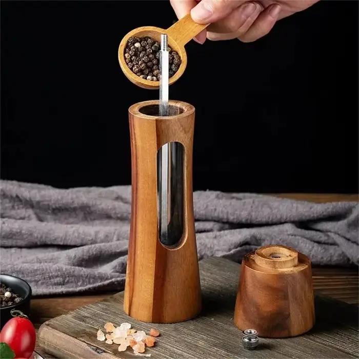 Moulin à sel en bois réglable, outils de cuisine, ustensiles de cuisine, 1 pièce, 2 pièces