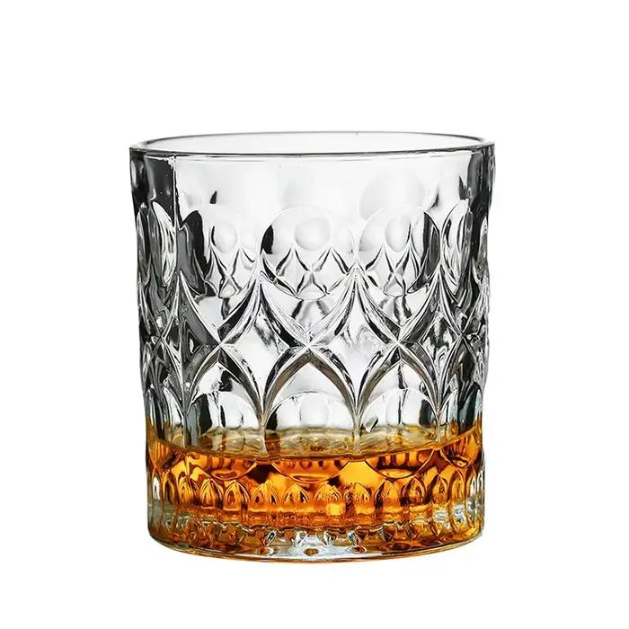 2 pièces tasse en verre whisky 330ml tasses en Relief verres de cuisine pour Cocktail café glacé biè