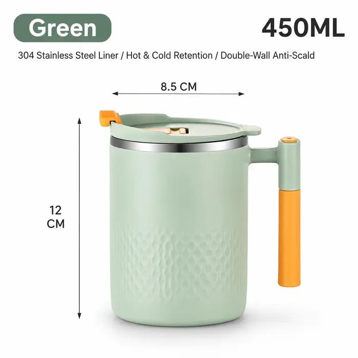 Mug à café isotherme avec couvercle, en acier inoxydable 304, double paroi, tasse à thé anti-brûlure