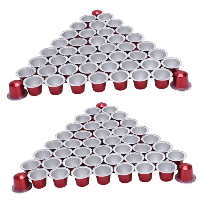 Capsules de café rechargeables jetables, 100 ensembles, pour dosettes Nespresso, pour Machine à café