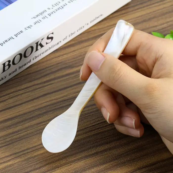 Cuillère à Dessert en nacre naturelle de 11CM, outil d'agitation de thé et de café, cuisine à domici