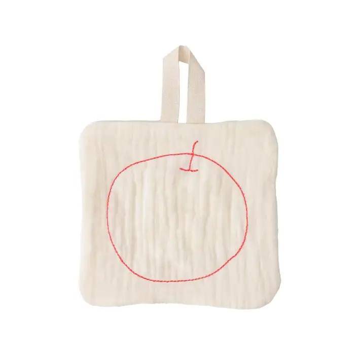 Jolies sets de table isolants, serviettes de cuisine brodées pomme, torchons absorbants carrés, dess