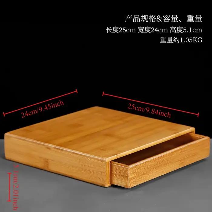 Boîte de rangement multicouche en bambou pour thé et aliments, grand récipient général, type tiroir