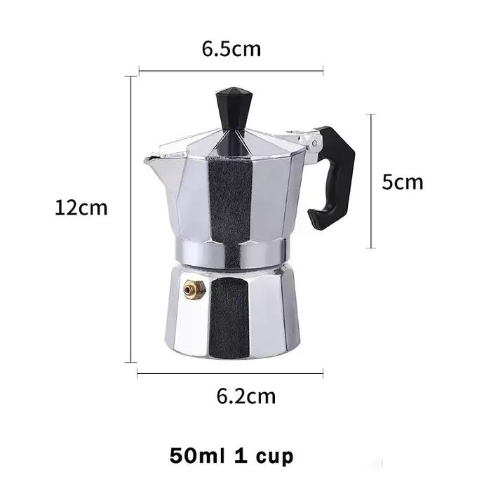 Cafetière Italienne en Aluminium de 50/100/150/300ml, Moka, Octogonale, Expresso, Accessoires de Cui