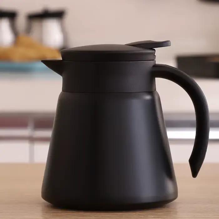 Carafe à café thermique théière-acier inoxydable 304 Double paroi isolée sous vide, poignée Cool Tou