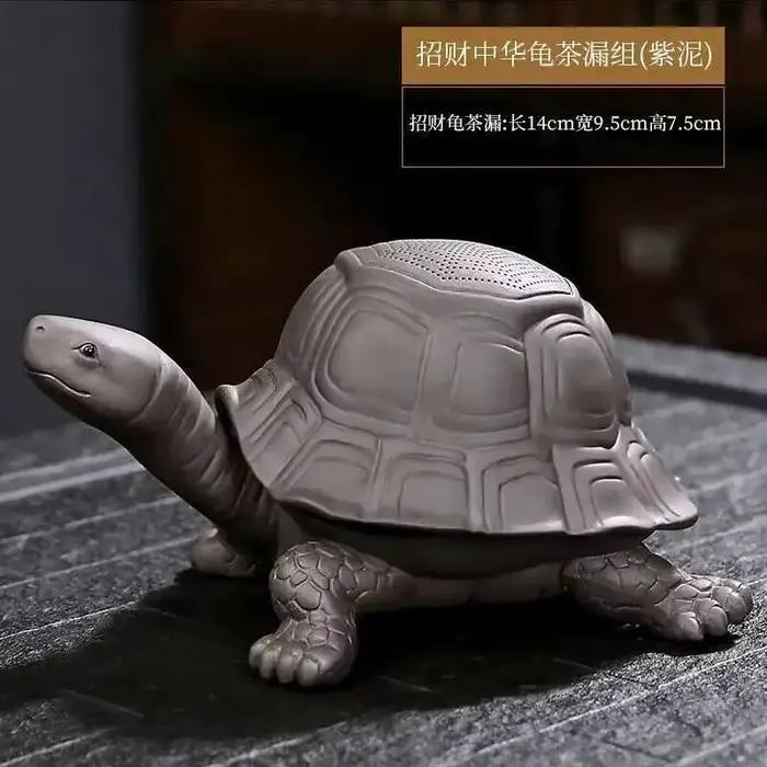 Filtre à thé en argile violette en forme de tortue longue-vie mignonne, accessoire décoratif pour se
