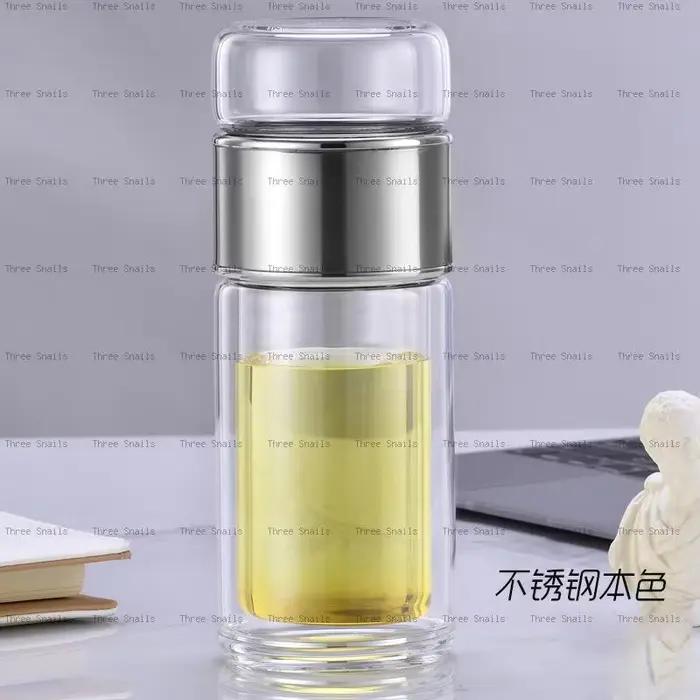 Bouteille infuseur à thé en verre à haute teneur en Borosilicate, gobelet isolé à Double paroi de 20