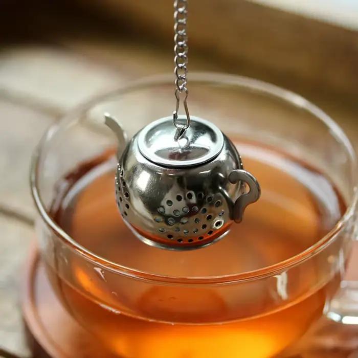 Infuseur à thé en acier inoxydable en forme de mini théière, boule à thé mignonne, filtre à passoire