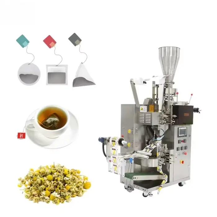 Machine d'emballage verticale entièrement automatique pour sachets de thé, idéale pour les poudres d