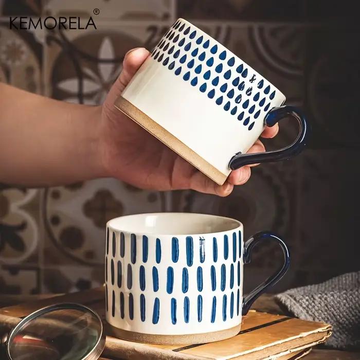 KEMORELA 1 pièces 450ML tasse en céramique nordique café tasse à lait avec poignée rétro grande capa
