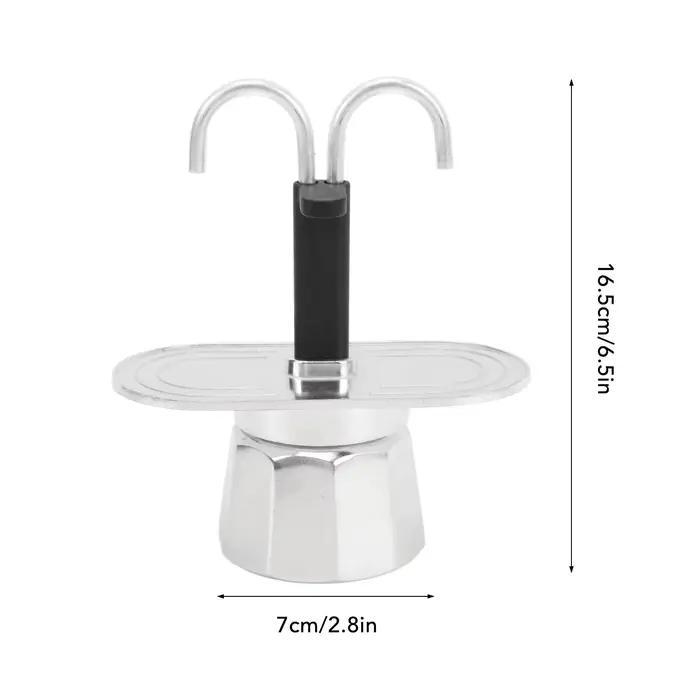 Cafetière italienne en alliage d'aluminium à double tête pour la maison, mini cuisinière, 100ml, 73