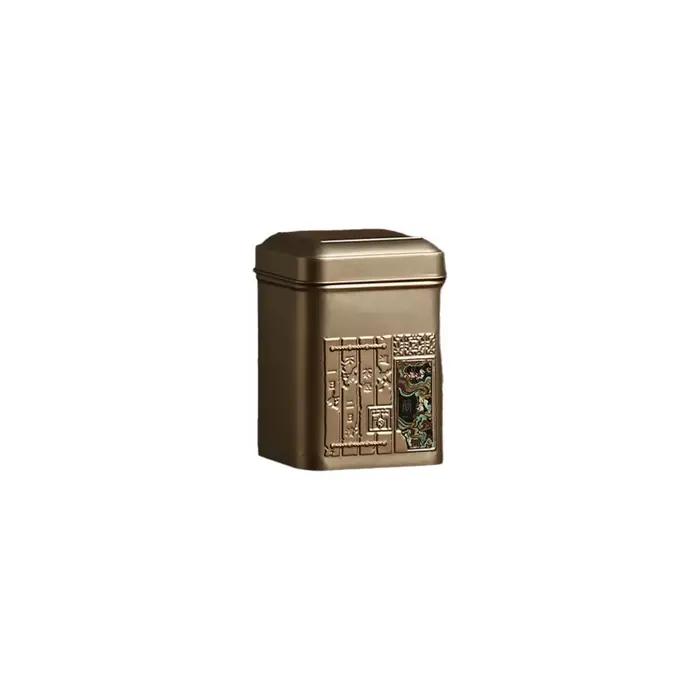 Boîtes d'emballage de thé carrées universelles, Mini pot de thé Portable scellé, récipient en fer bl