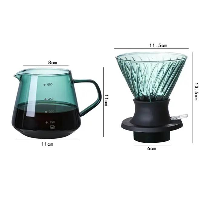 Goutteur à immersion en verre pour cafetière, verser sur la cafetière, goutte à goutte en forme de V