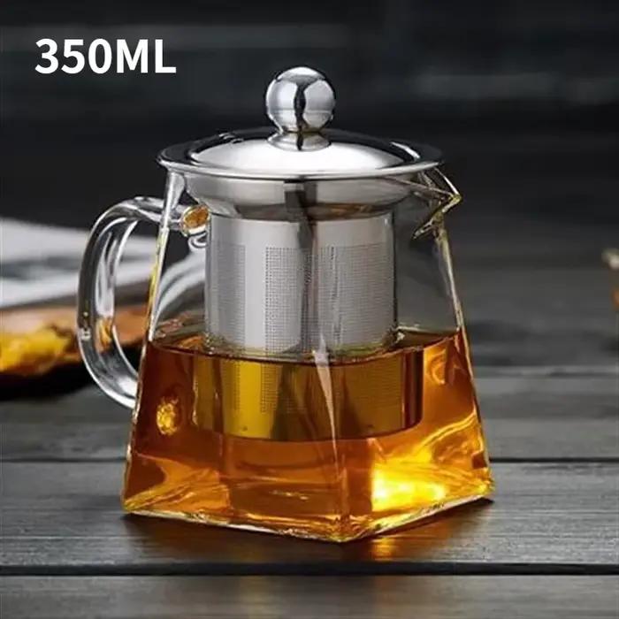 Théière en verre avec infuseur, service à thé, bouilloire, infuseur, pichet, service à thé, cuisine,