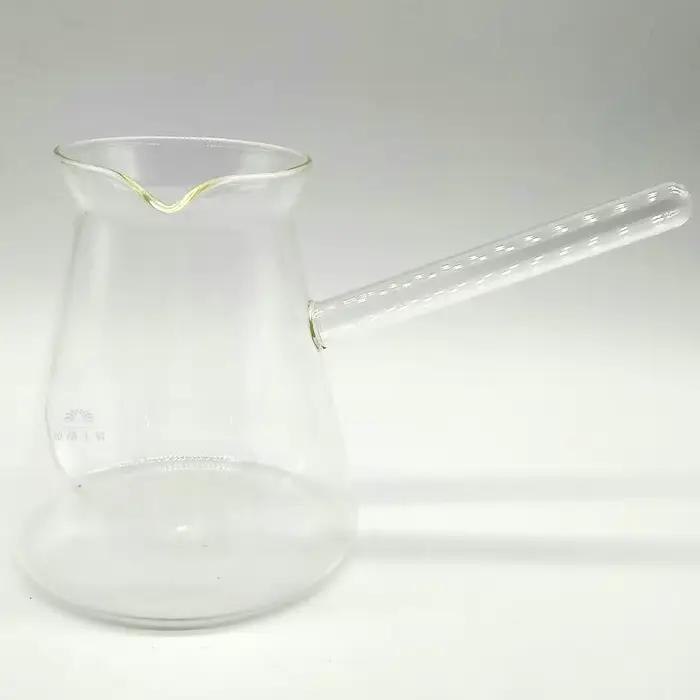 Cafetière en verre résistante à la chaleur, pichet à thé, pichet à beurre, bouilloire, poignée de ch