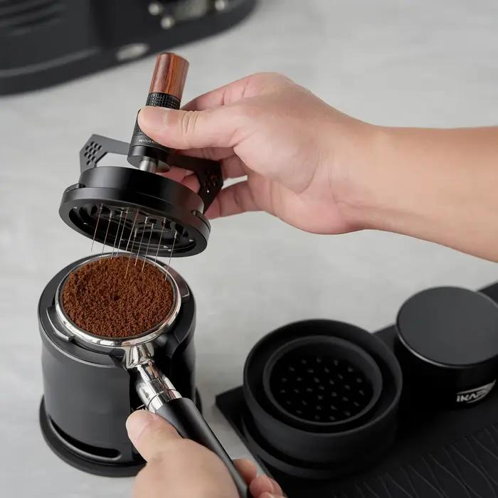 IKAPE Ensemble de produits à expresso, ensemble d'outils à café avec outils WDT rotatifs et doseur e