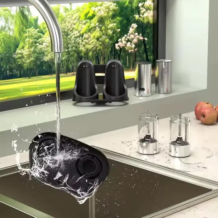 Ensemble de moulins électriques à sel et à poivre, capacité 190ML, base rechargeable par USB, moutur