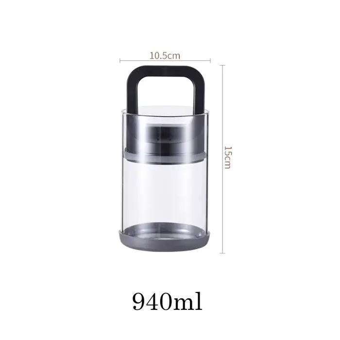 Pot sous vide de stockage de grains de café, récipient en verre transparent pour aliments de cuisine