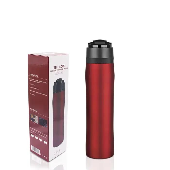 Icafilas-Cafetière à Pression Française, Tasse de Voyage Isolée en Acier Inoxydable, pour la Cuisine