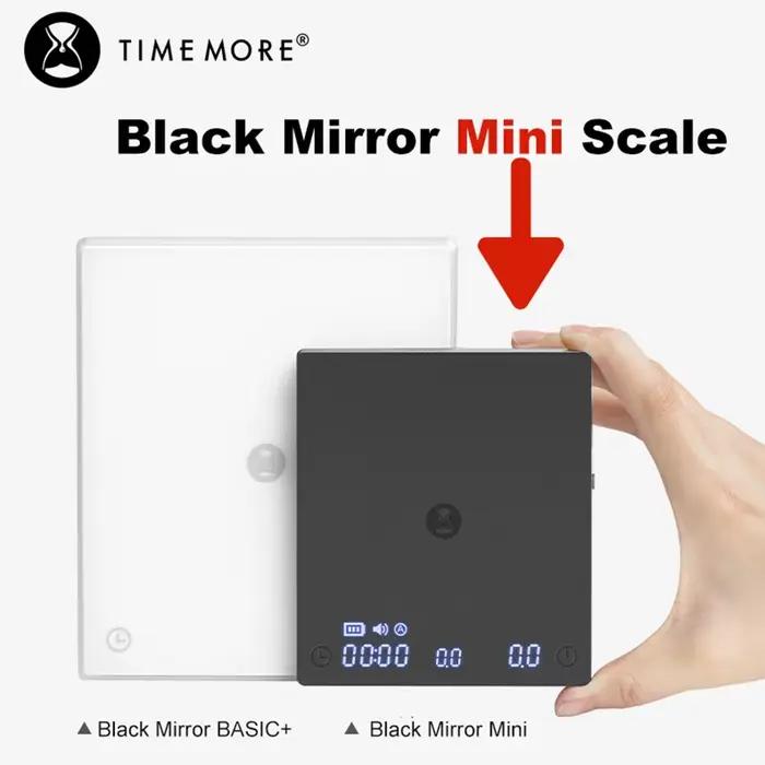 Balance TIMEMORE miroir noir Mini verser sur balance à expresso avec débit de brassage et coussin d'