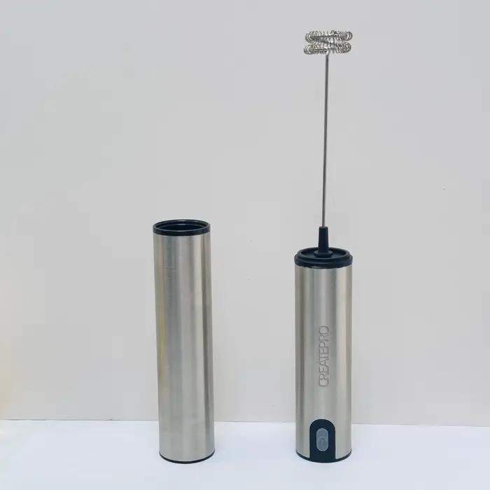 Mousseur à lait électrique portatif, en acier inoxydable, rechargeable par USB, avec couvercle de ra